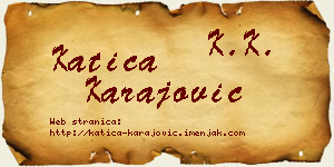 Katica Karajović vizit kartica
